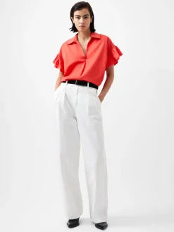 French Connection Jeans & A Nice Top-Sindey Cotton Short Sleeve Popover Shirt