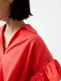 French Connection Jeans & A Nice Top-Sindey Cotton Short Sleeve Popover Shirt