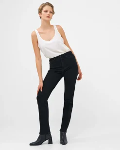 French Connection Trousers|Jeans-Stretch Denim Cigarette Fit High Waisted Jeans 34 Inch