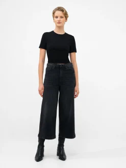 French Connection Jeans & A Nice Top-Stretch Denim Wide Leg Culottes 25 Inch