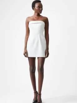 French Connection Dresses|Mini Dresses-Structured Satin Bandeau Mini Dress