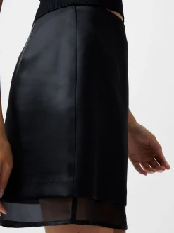 French Connection Skirts & Shorts|Skirts-Structured Satin Chiffon Mini Skirt