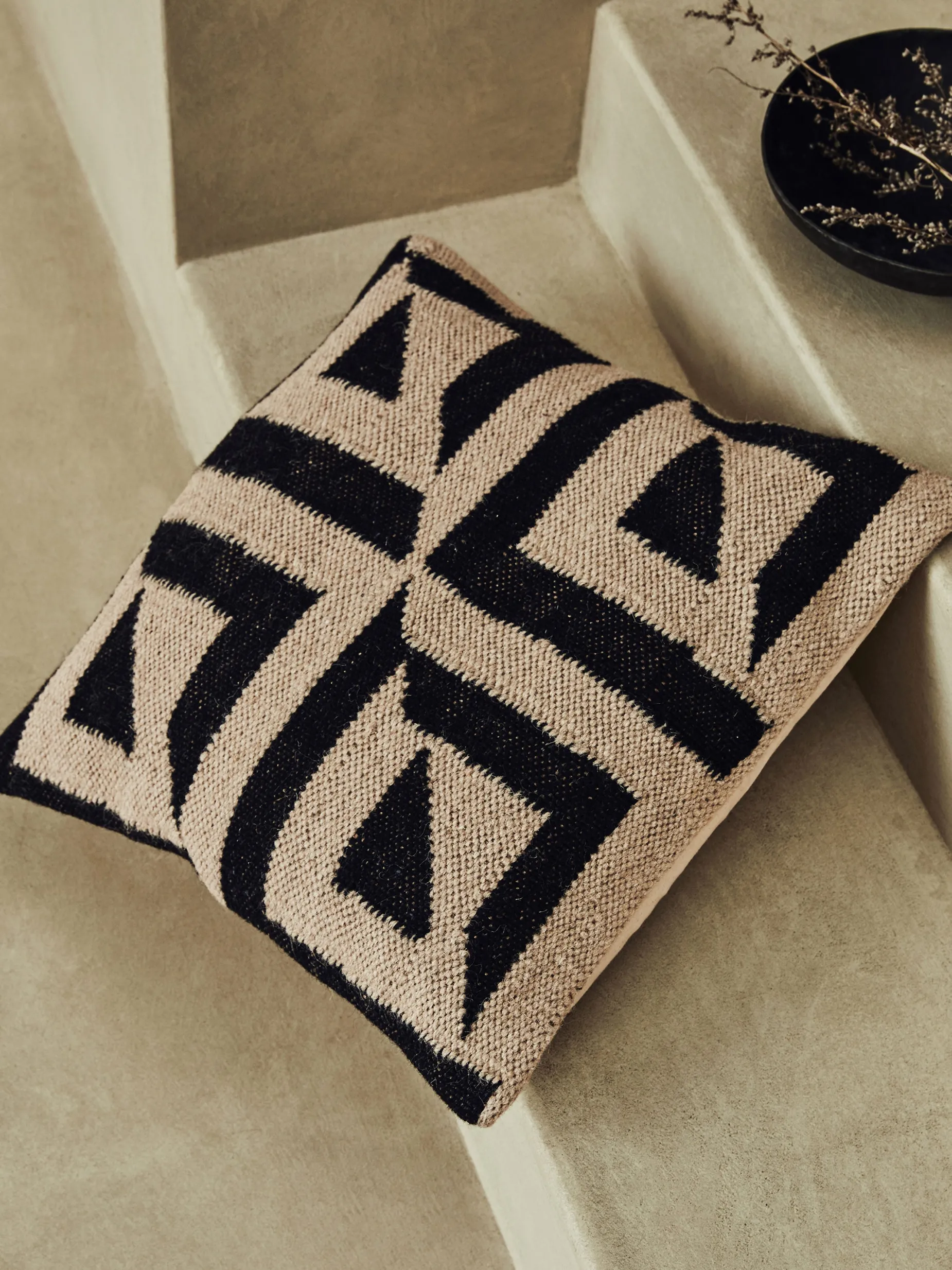 French Connection Cushions|Christmas Home Decor-Sundial Jute Monochrome Cushion