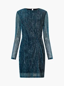 French Connection Dresses|Mini Dresses-Tamy Lurex Long Sleeve Fitted Mini Dress