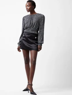 French Connection Tops|Jeans & A Nice Top-Tamy Lurex Plisse Long Sleeve Top