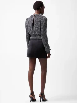 French Connection Tops|Jeans & A Nice Top-Tamy Lurex Plisse Long Sleeve Top