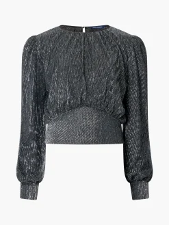 French Connection Tops|Jeans & A Nice Top-Tamy Lurex Plisse Long Sleeve Top