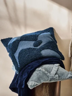 French Connection Cushions-Tangelo Tufted Blue Cushion