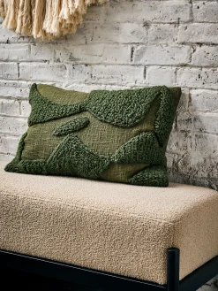 French Connection Cushions-Tangelo Tufted Olive Cushion