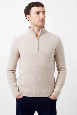 French Connection Knitwear-Textured Half Zip Jumper