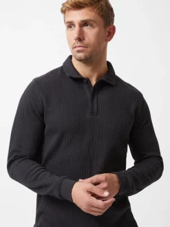 French Connection T-Shirts & Polo Shirts-Textured Long Sleeve Polo Shirt