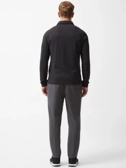 French Connection T-Shirts & Polo Shirts-Textured Long Sleeve Polo Shirt
