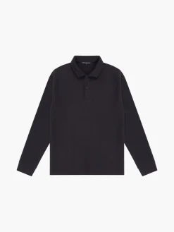 French Connection T-Shirts & Polo Shirts-Textured Long Sleeve Polo Shirt