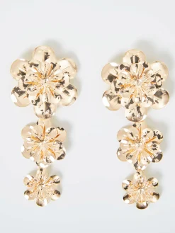 Women French Connection Jewellery|Jewellery-Triple Flower Drop Earrings