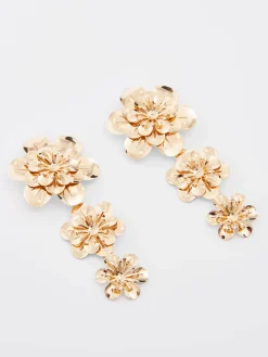 Women French Connection Jewellery|Jewellery-Triple Flower Drop Earrings