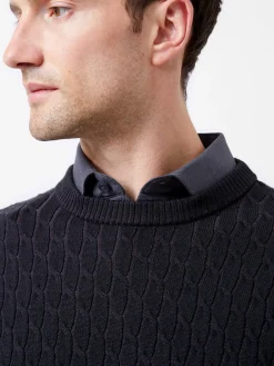 French Connection Knitwear-Two Tone Cable Knit Jumper