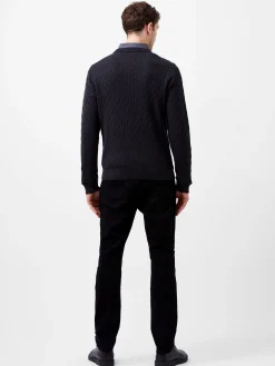 French Connection Knitwear-Two Tone Cable Knit Jumper