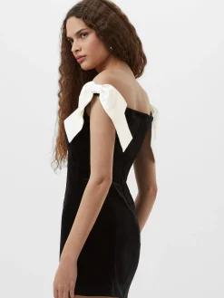 French Connection Dresses|Mini Dresses-Velvet Carey Satin Bow Mini Dress