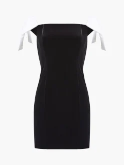 French Connection Dresses|Mini Dresses-Velvet Carey Satin Bow Mini Dress