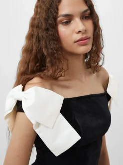 French Connection Tops|Jeans & A Nice Top-Velvet Carey Satin Bow Top