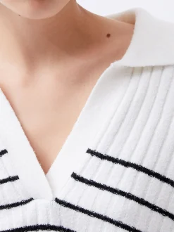 French Connection Jumpers & Cardigans-Vhari Recycled Collar Stripe Jumper