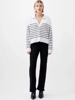 French Connection Jumpers & Cardigans-Vhari Recycled Collar Stripe Jumper
