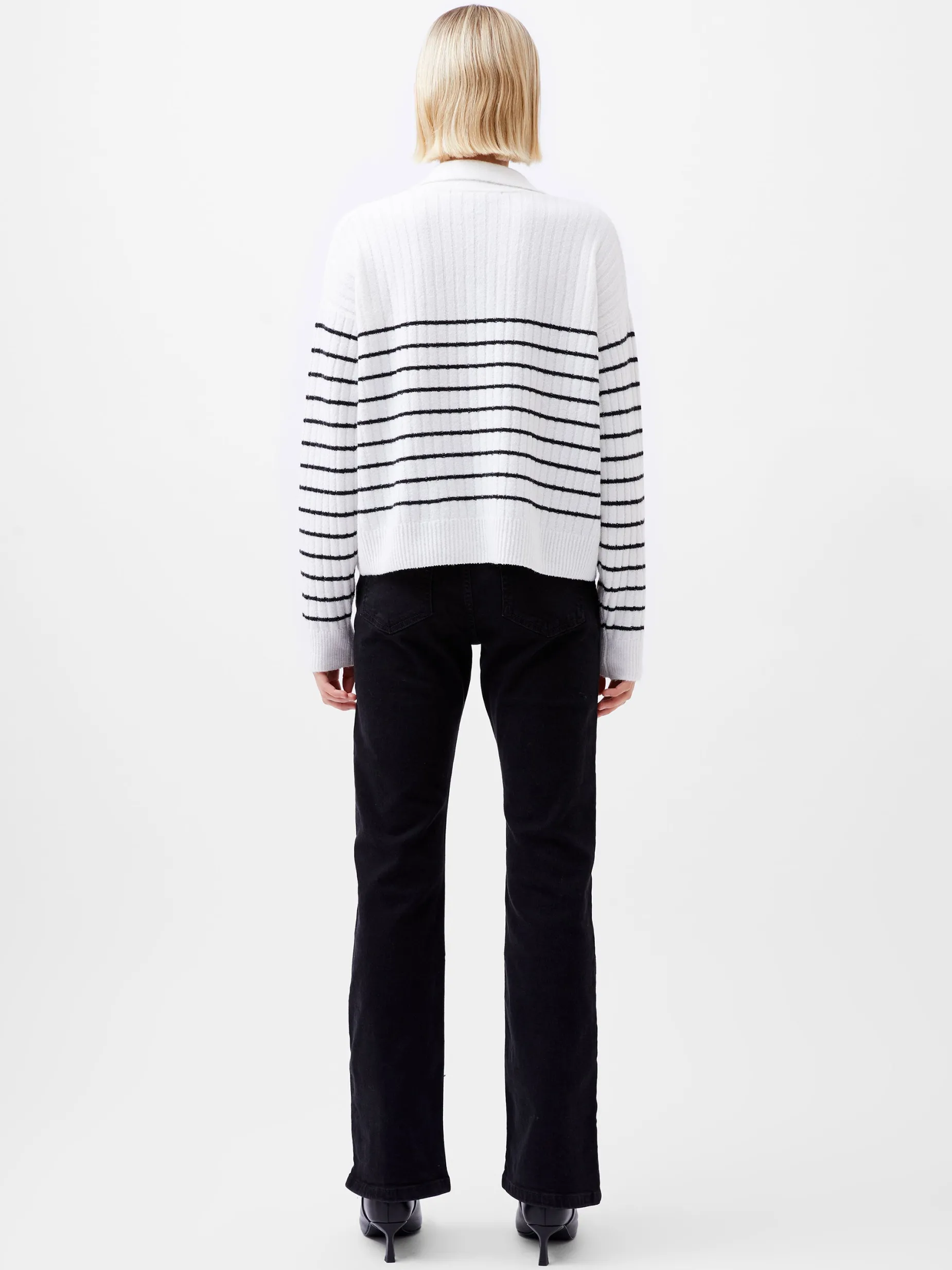 French Connection Jumpers & Cardigans-Vhari Recycled Collar Stripe Jumper