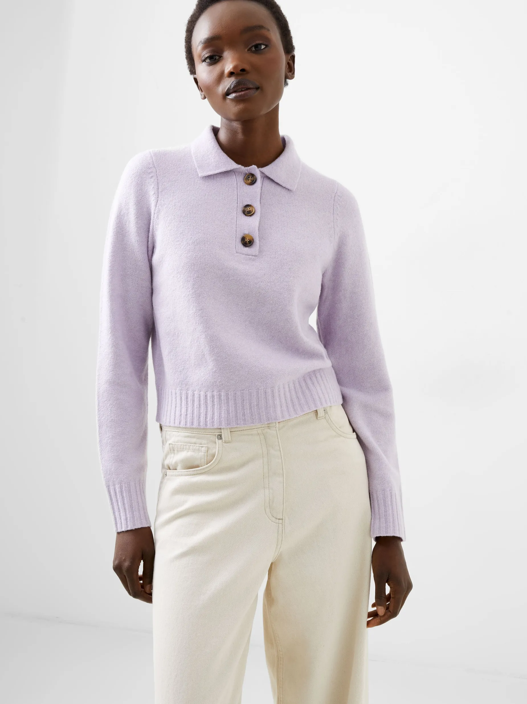 French Connection Jumpers & Cardigans-Vhari Recycled Long Sleeve Button Up Jumper