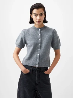 French Connection Jumpers & Cardigans-Vhari Recycled Puff Sleeve Cardigan