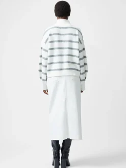 French Connection Jumpers & Cardigans-Vhari Recycled Stripe Half Zip Jumper