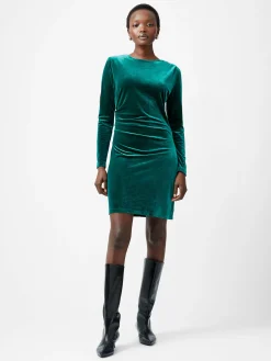 French Connection Dresses|Mini Dresses-Viola Velvet Long Sleeve Bodycon Mini Dress