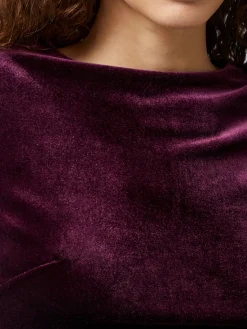 French Connection Dresses|Mini Dresses-Viola Velvet Long Sleeve Bodycon Mini Dress