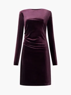 French Connection Dresses|Mini Dresses-Viola Velvet Long Sleeve Bodycon Mini Dress