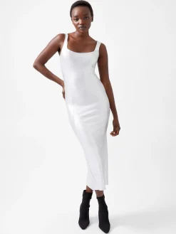 French Connection Dresses|Midi Dresses-Vista Ribbed Foil Coated Midi Dress