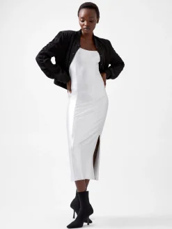 French Connection Dresses|Midi Dresses-Vista Ribbed Foil Coated Midi Dress
