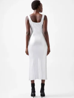 French Connection Dresses|Midi Dresses-Vista Ribbed Foil Coated Midi Dress