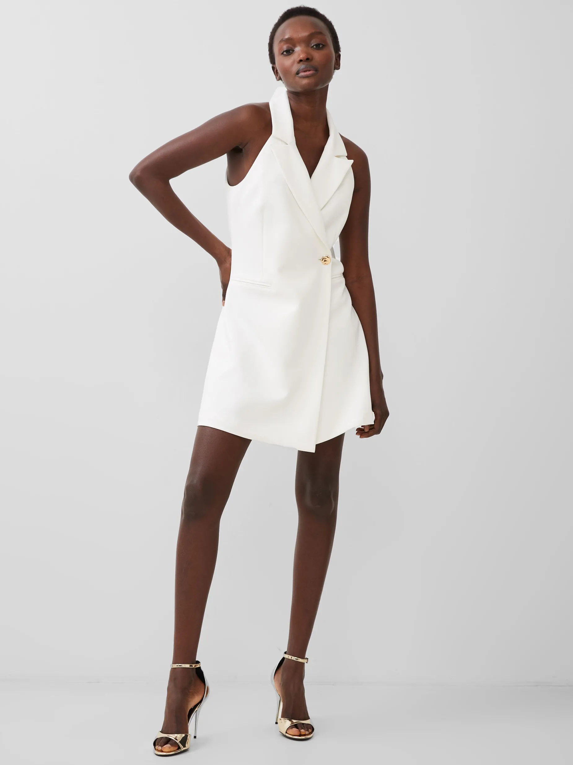 French Connection Party Dresses-Whisper Halter Blazer Mini Dress