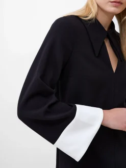French Connection Dresses|Mini Dresses-Whisper Long Sleeve Folded Cuff Mini Dress