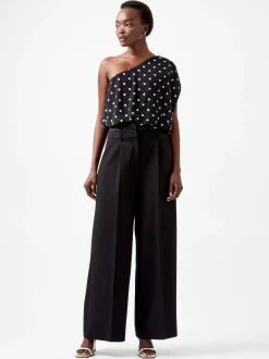 French Connection Tops|Jeans & A Nice Top-Xia Ponte Chiffon One Shoulder Bodysuit