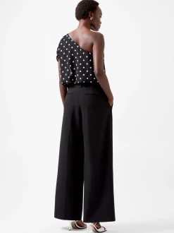 French Connection Tops|Jeans & A Nice Top-Xia Ponte Chiffon One Shoulder Bodysuit