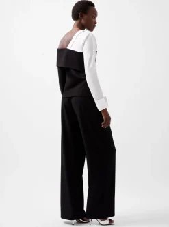 French Connection Tops|Shirts-Xia Ponte Poplin Mix Long Sleeve Top