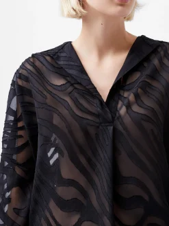 French Connection Tops|Shirts-Zebra Devore Popover Shirt