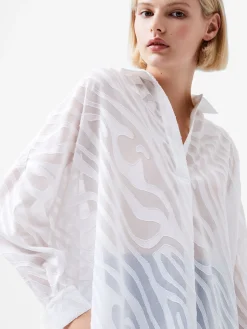 French Connection Tops|Shirts-Zebra Devore Popover Shirt