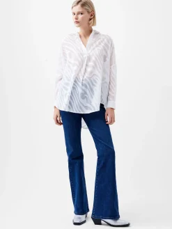 French Connection Tops|Shirts-Zebra Devore Popover Shirt